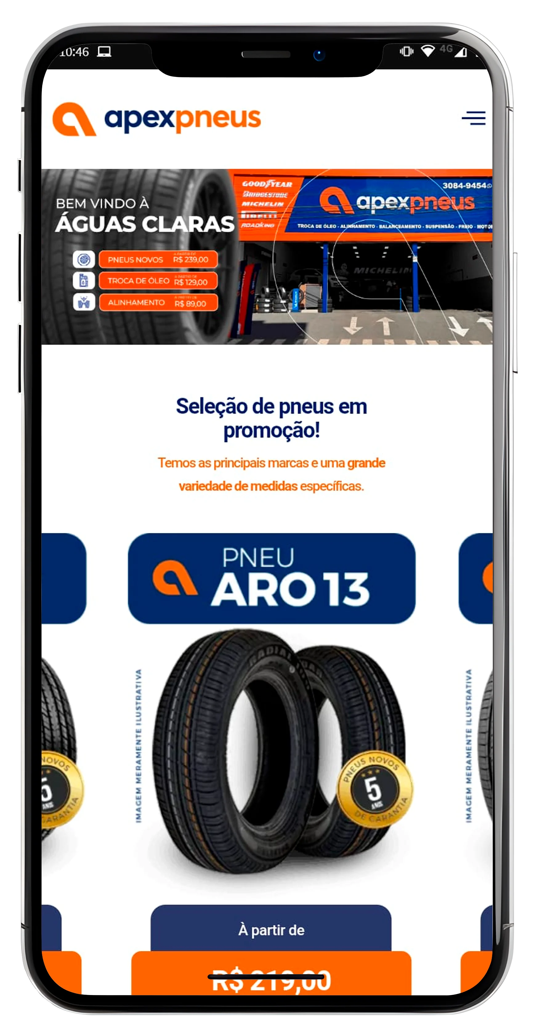 Site responsivo no celular - versão mobile criada pela Page Test